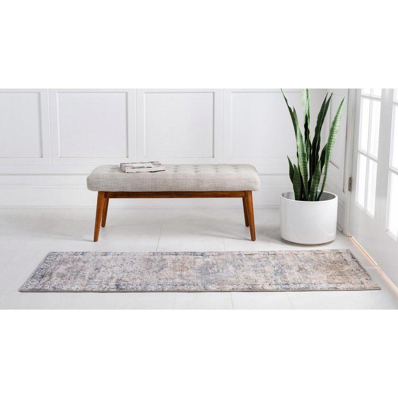 Unique Loom Portland Collection Area Rug - Canby (2'  x 8' Runner Gray/Blue)