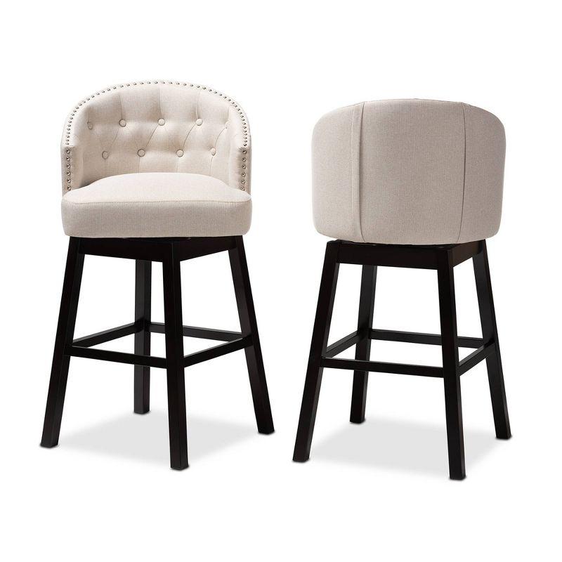 Set of 2 Theron Swivel Barstools - Baxton Studio