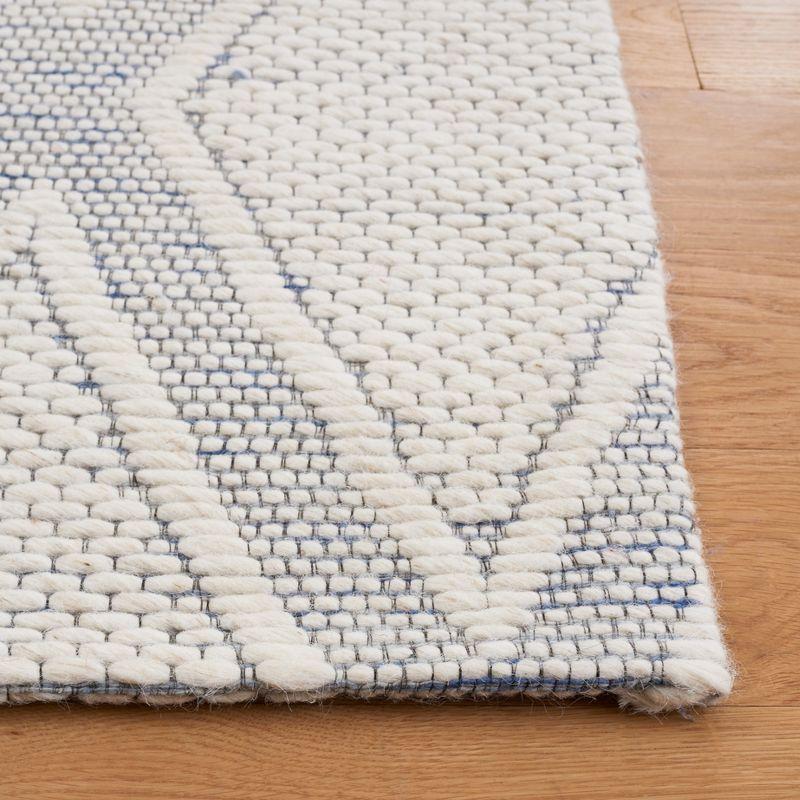 Navy and Ivory Trellis 8' x 10' Hand Woven Wool Blend Area Rug