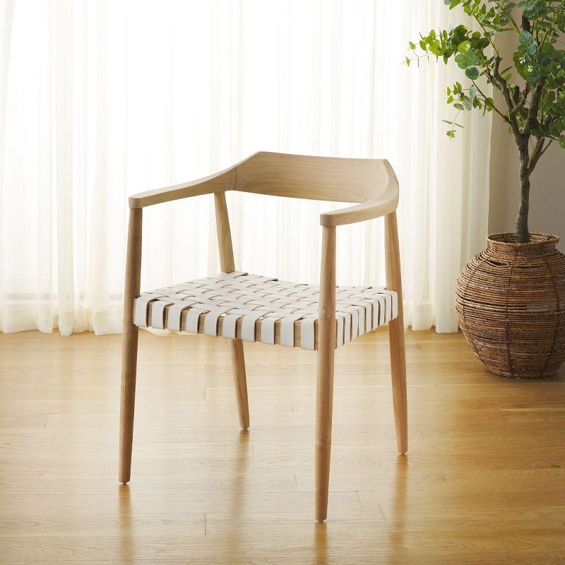 Amycus Accent Chair - ACH1202 - White/Natural Teak - Safavieh