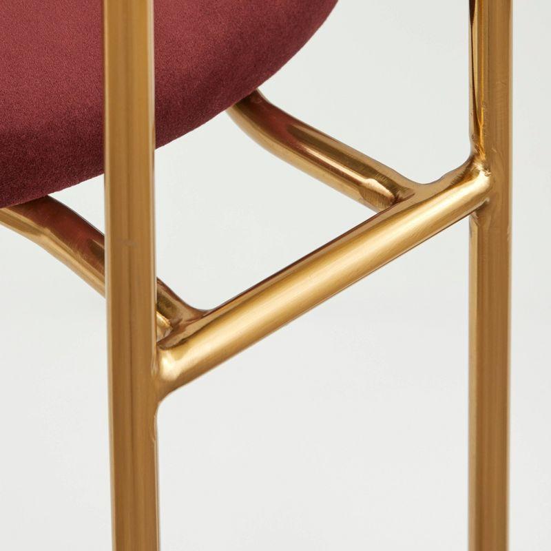 Buylateral Set of 2 Healey Retro Velvet Dining Armchairs Fig: Mid-Century Modern, Metal Frame, Spot Clean