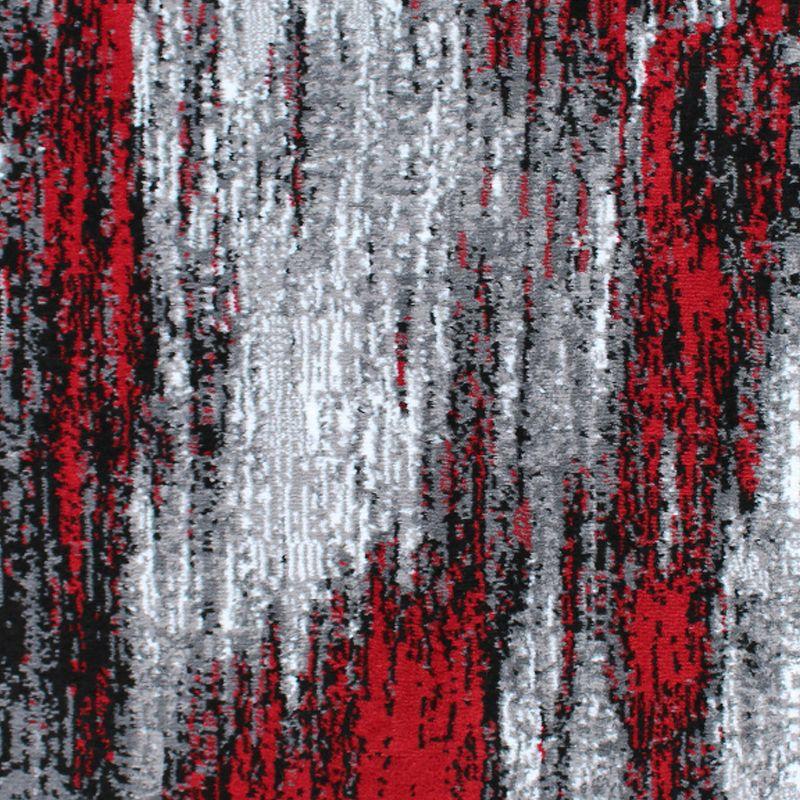 Masada Rugs 2'x3' Modern Contemporary Ombre Area Rug Mat in Red, Gray and Black - Design Trz863