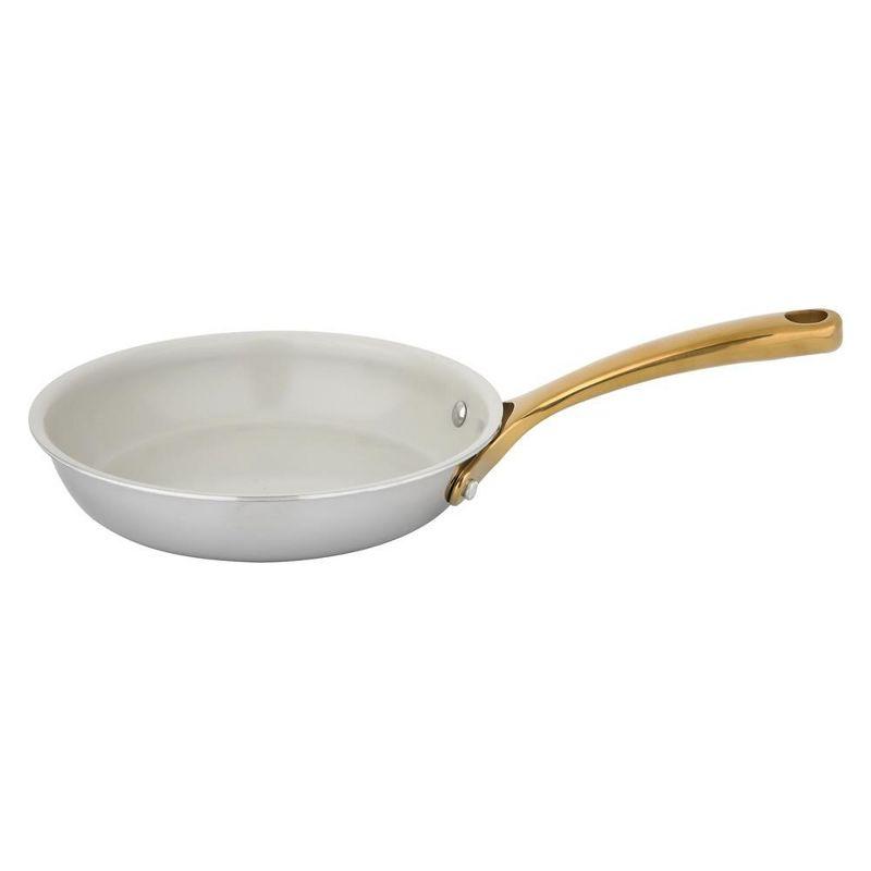 NutriChef 8'' Stainless Steel Fry Pan with Ceramic Coating