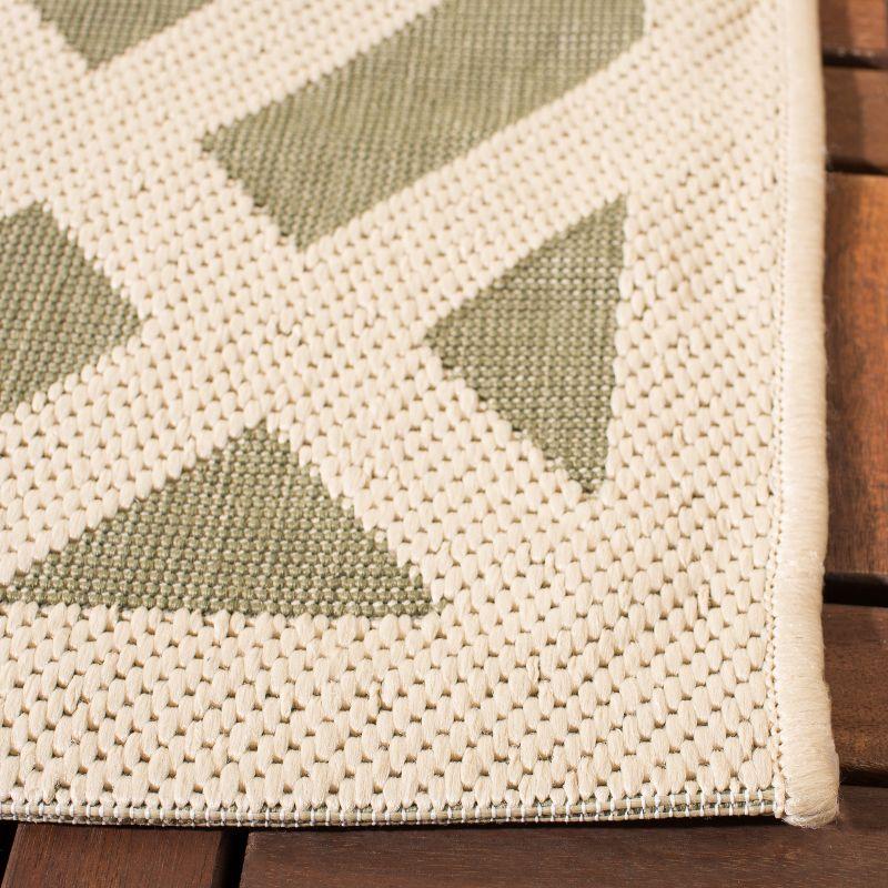 Courtyard CY6915 Power Loomed Indoor and Outdoor Area Rug - Green/Bone - 5'3"x7'7" - Safavieh