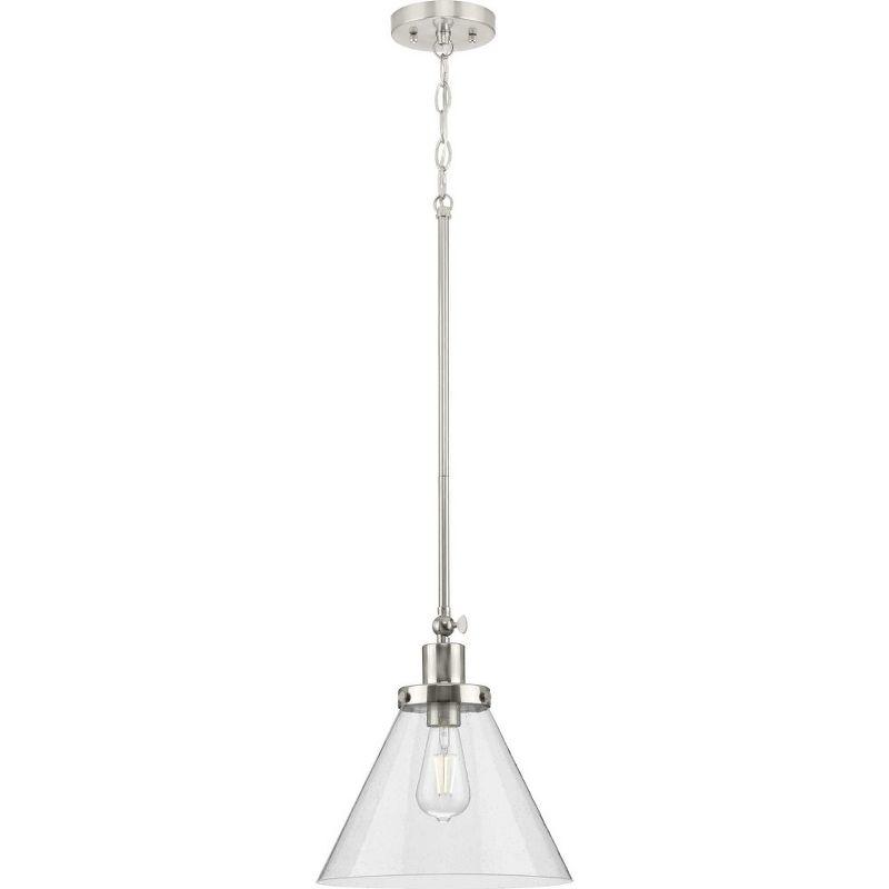 Progress Lighting Hinton 1-Light Industrial Pendant, Vintage Brass, Seeded Glass Shade