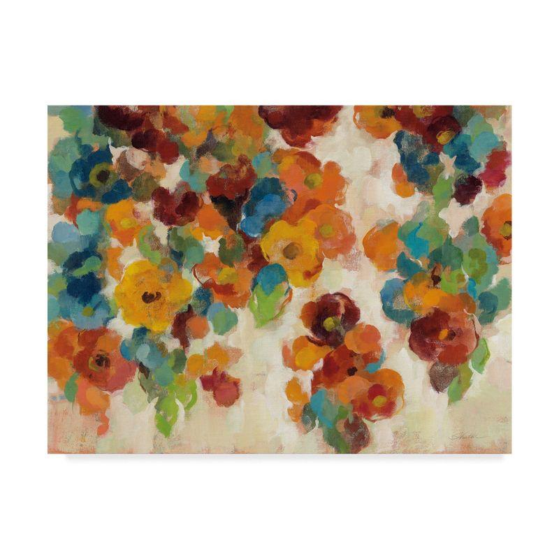 Trademark Fine Art - Silvia Vassileva 'Spice And Turquoise Florals' Canvas Art - 24x32