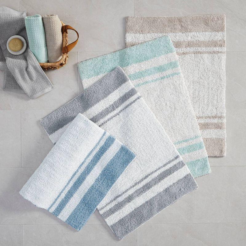 Taupe Spa-Inspired Reversible Cotton Bath Rug 27" x 45"