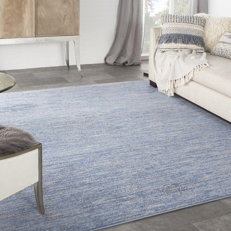 Square 9' Blue/Grey Synthetic Easy-Care Outdoor Rug