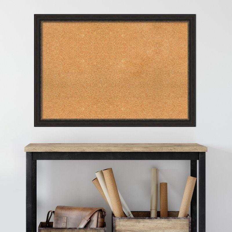 Amanti Art Accent Bronze Narrow Framed Corkboard, Natural Cork