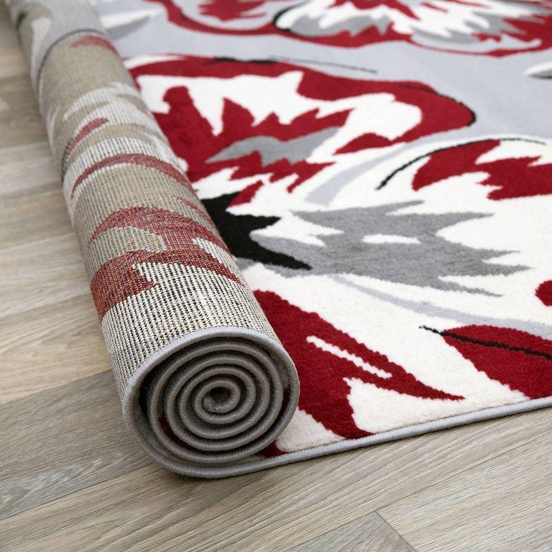 World Rug Gallery Modern Floral Design Red 5' x 7' Area Rug