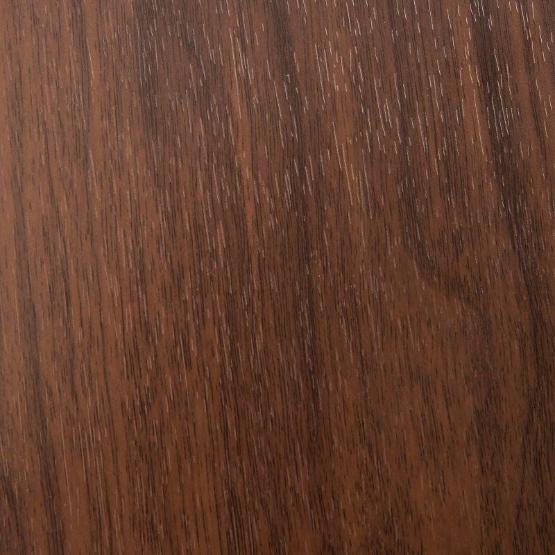 LumiSource Pebble Mid-Century Modern Bar Height Table Walnut/Black : Rustic Style, Round Top, Metal Pedestal Base