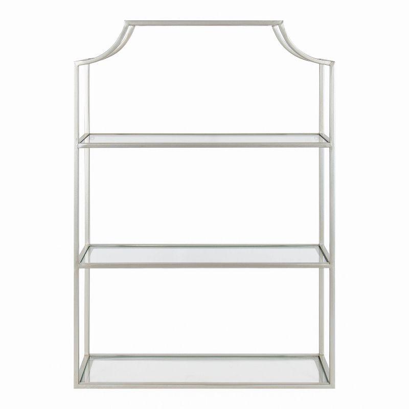 20" x 30" Ciel Tiered Wall Shelf Silver - Kate & Laurel All Things Decor: 4-Tier Glass, Metal Frame, No Assembly Required