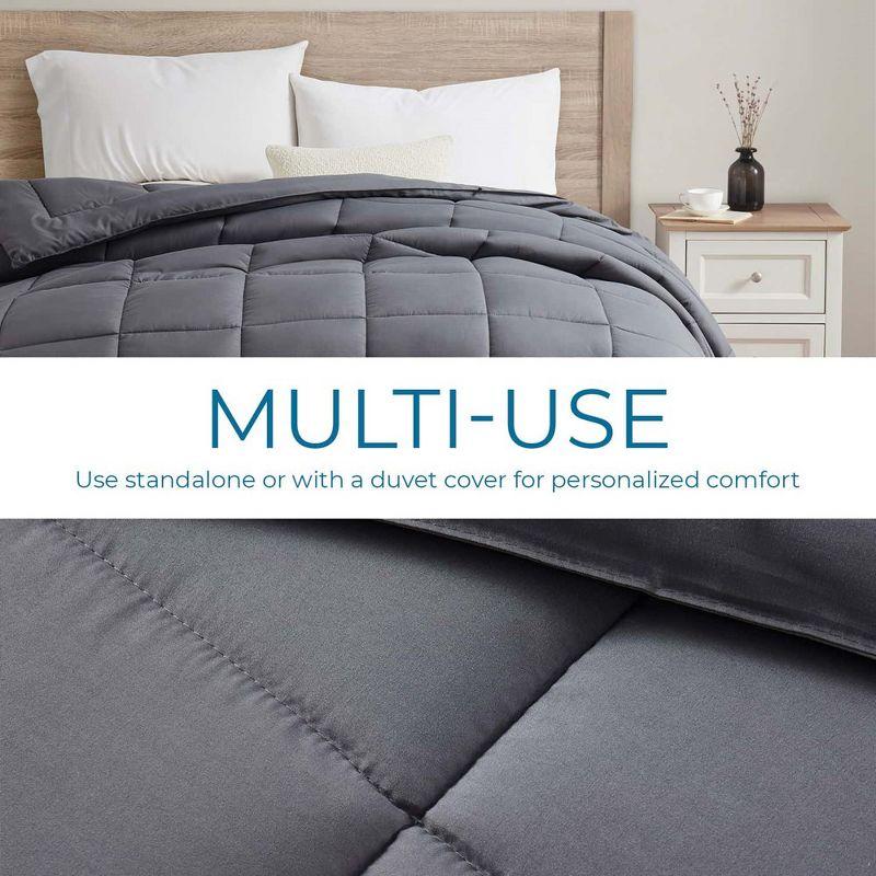 Nestl Premium Quilted Down Alternative Comforter with Corner Tabs, All Season Comforter Duvet Inserts