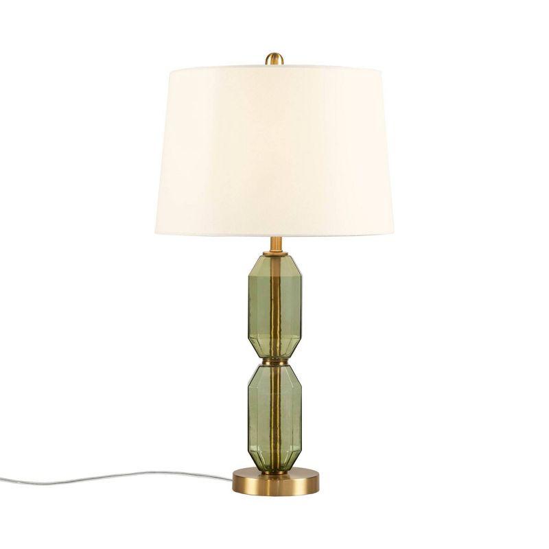 Hampton Hill 15"x26.5" Zirconia Faceted Glass Warm Soft Elegant Modern (Includes LED Light Bulb) Table Lamp