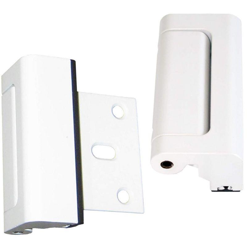 White Metal Childproof Door Guardian Lock - 2 Pack