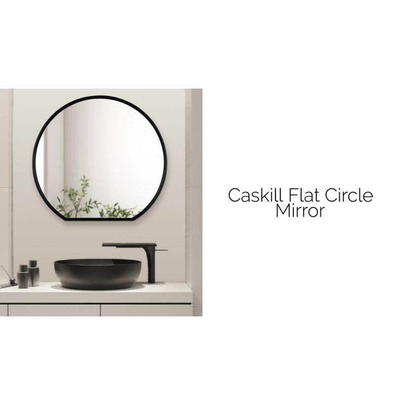 24" x 23" Caskill Flat Circle Decorative Wall Mirror Black - Kate & Laurel All Things Decor: Modern Style, MDF Frame, No Assembly Required