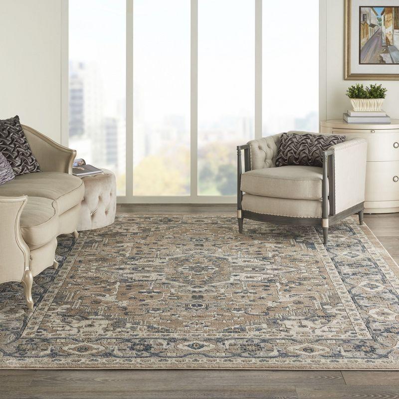 Nourison Concerto Center Medallion Indoor Rug Beige Grey 8'10" x 11'10"