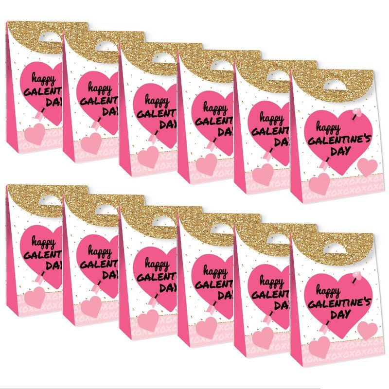 Big Dot of Happiness Be My Galentine - Galentine's & Valentine's Day Gift Favor Bags - Party Goodie Boxes - Set of 12