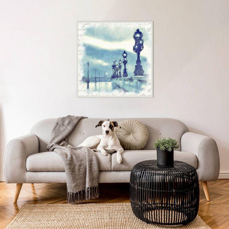 Amanti Art 30"x30" Paris in Blue II by Noah Bay Framed Canvas Wall Art Print