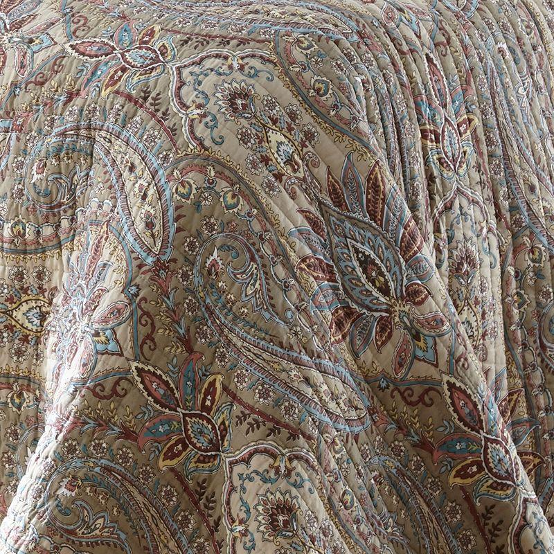 Kasey Paisley Quilt Set - Full/Queen Quilt and Two Standard Shams Brown - Levtex Home