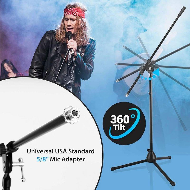 Pyle Heavy-Duty Tripod Microphone Stand with Adjustable Boom Arm - PMKS56, 51.2" to 78.75"