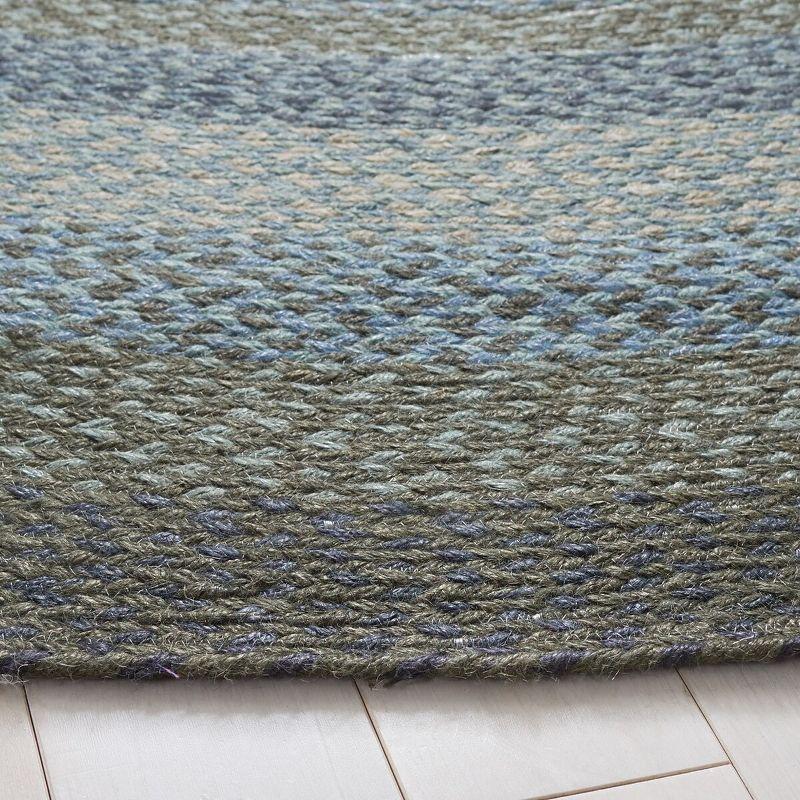 Braided BRD652 Flat Weave Indoor Area Rug - Light Blue/Green - 4'x6' Oval - Safavieh
