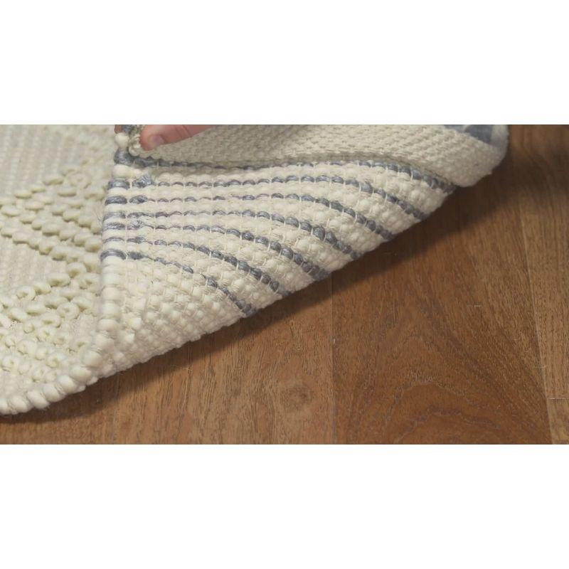 Union Rustic Jacques Hand Woven Wool/Cotton Southwestern Rug in Ivory/Gray