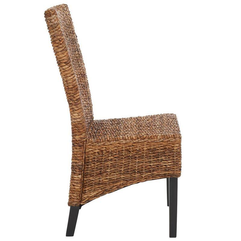 Kiska 18''H Rattan Side Chair (Set of 2) - Dark Brown - Safavieh