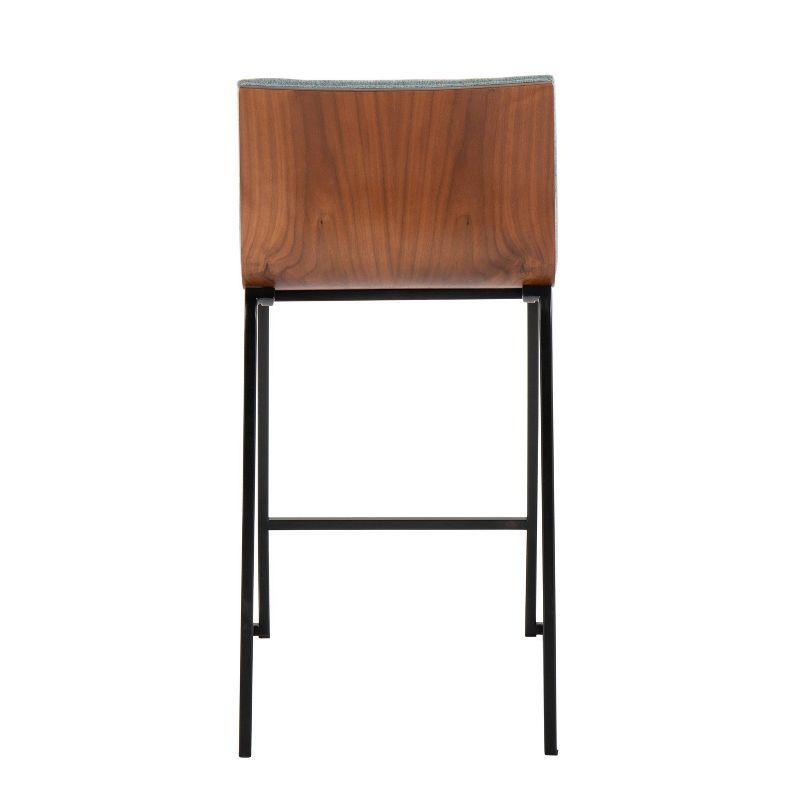 Set of 2 Mason-Mara Counter Height Barstools Black/Walnut/Green - LumiSource