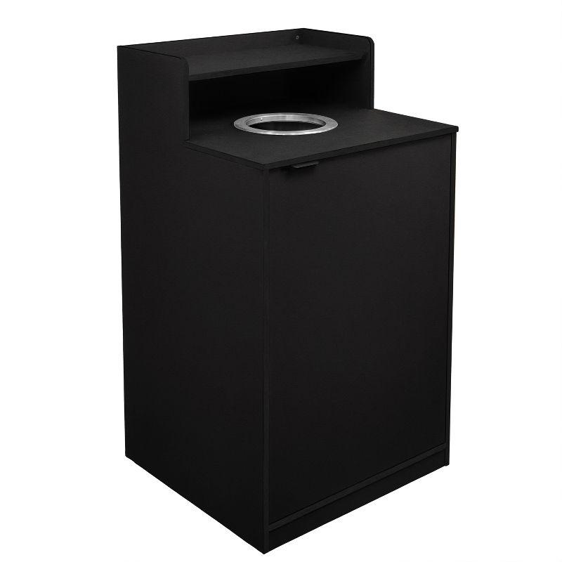 Flash Furniture Commercial Grade Tray Top Trash Enclosure With Drop Hole