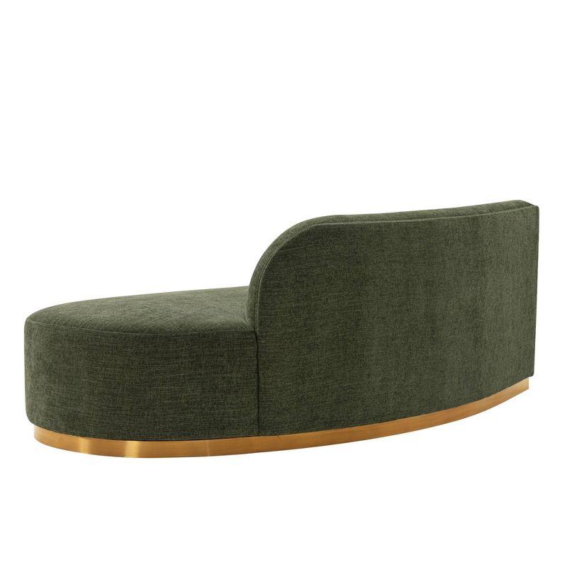 131.89" Daria Linen Upholstered Sofa Sectional with Pillows Olive Green - Manhattan Comfort