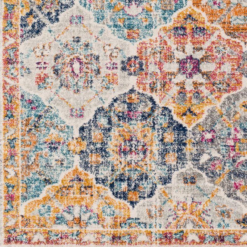 Bohemian Multicolor Floral Motif Rectangular Area Rug