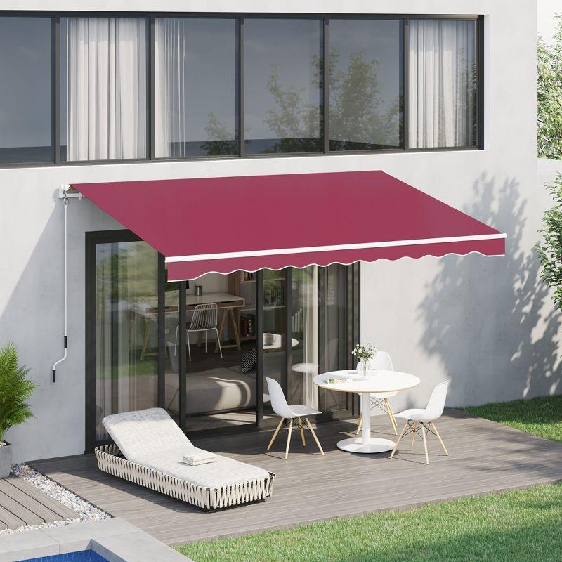 Outsunny 156'' W x 3'' D Retractable Patio Awning