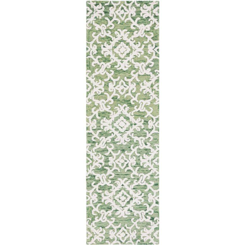 Blossom BLM104 Hand Tufted Runner Rug - Green/Ivory - 2'3"x8' - Safavieh.