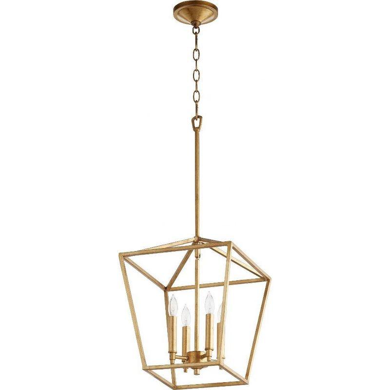 Quorum Lighting Gabriel 4-Light Entry Pendant, Gold Leaf, 12.5W x 16H