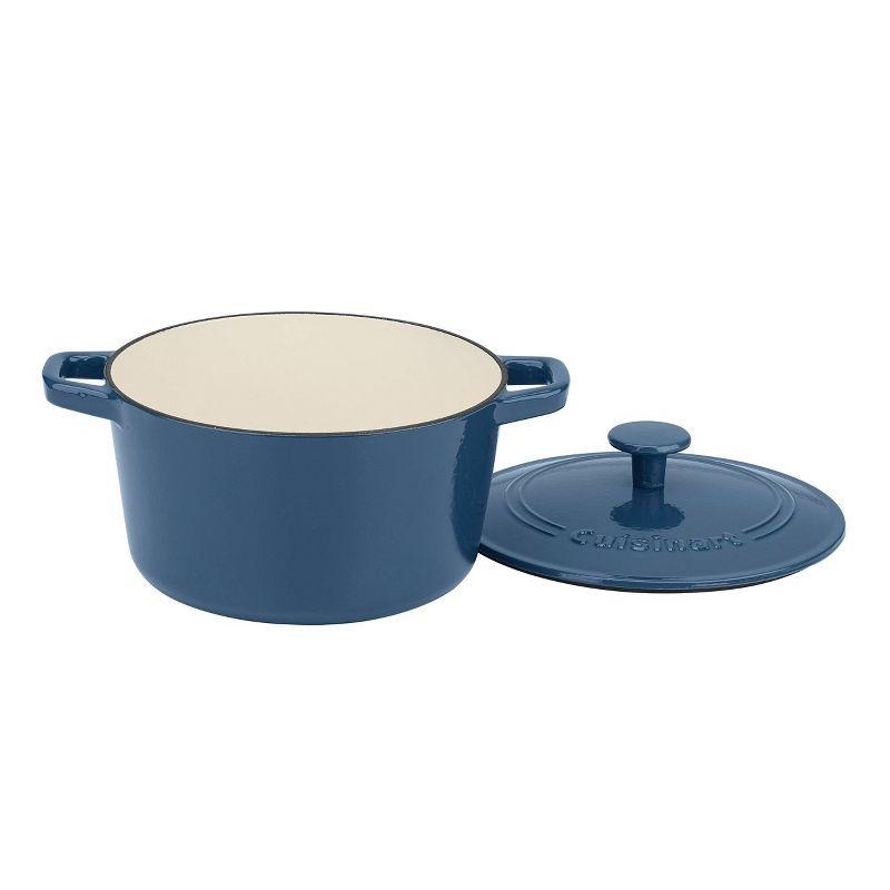 Cuisinart Chef's Classic 3qt Blue Enameled Cast Iron Round Casserole with Cover - CI630-20BG: Baking Dish, Dishwasher-Safe