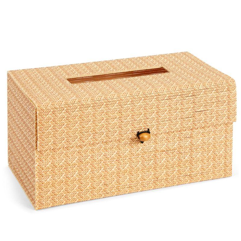 Juvale Bamboo Cane Material Tissue Box Cover for Home and Bathroom Decor, 11 x 6 x 5 In