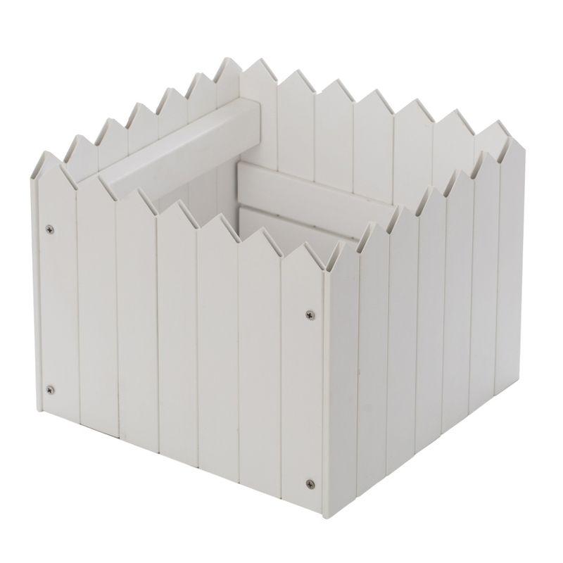 Gardenised Square Traditional Fence Design Vinyl Planter Box