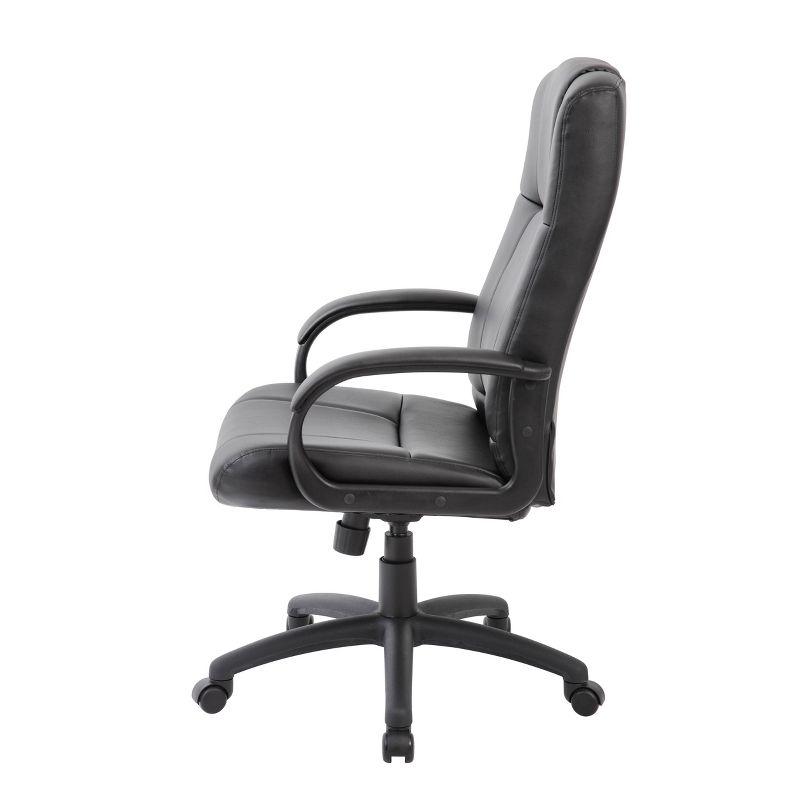 Elegant Executive High-Back Swivel Chair in Black Caressoft