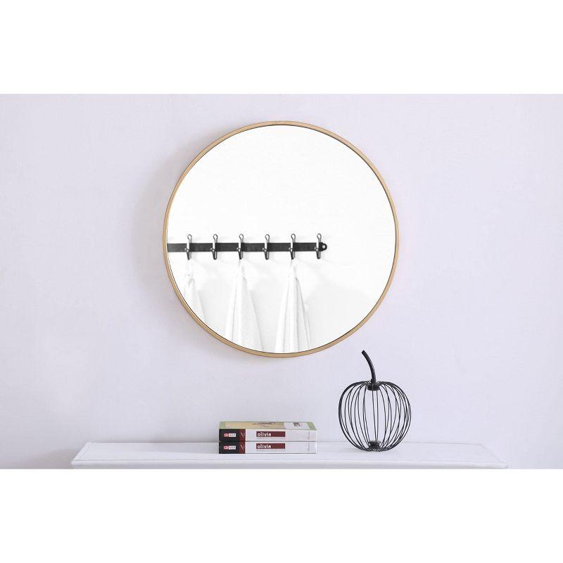 Elegant Lighting Metal frame Round Mirror 24 inch Brass finish