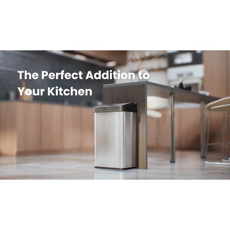 Nine Stars 13.2 Gallon Stainless Steel Motion Sensor Trash Can