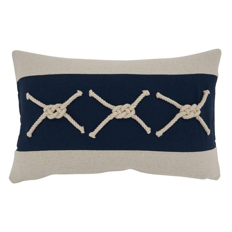 Saro Naviguer Collection Appliqued Cotton Throw Pillow
