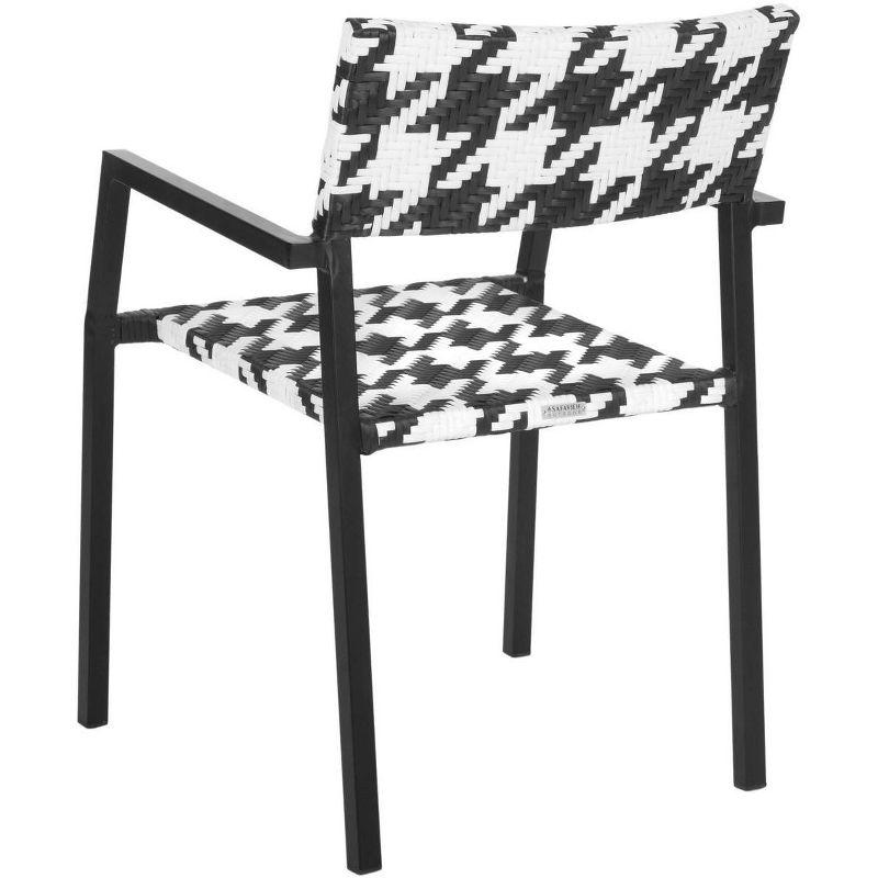 Halden Stackable Arm Chair (Set Of 2) - White/Black - Safavieh.