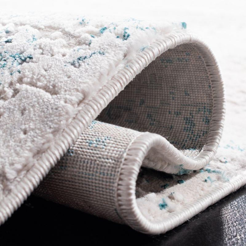 Amalfi AMF572 Power Loomed Area Rug - Cream/Turquoise - 5'3"x7'6" - Safavieh.