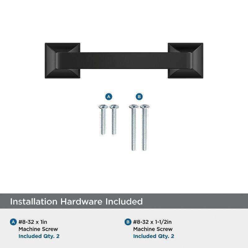 Amerock Ville 3 inch (76mm) Center-to-Center Matte Black Cabinet Pull