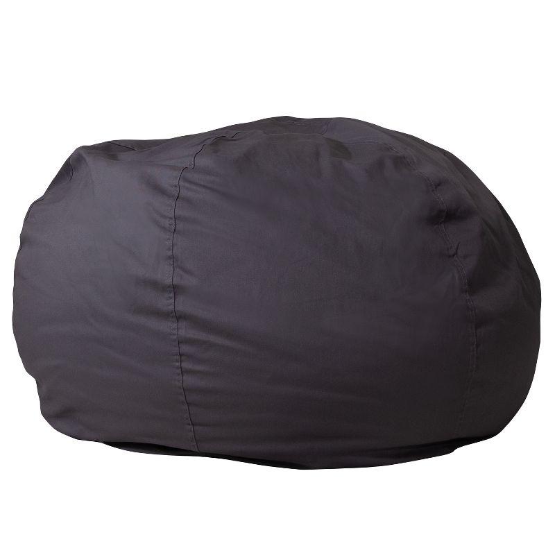 Oversized Gray Bean Bag Chair with Removable Fabric Cover