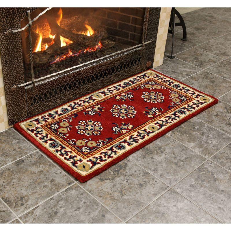 ACHLA Designs 44" Long Minuteman International Oriental Rectangular Hearth Rug: Wool, Fire-Resistant