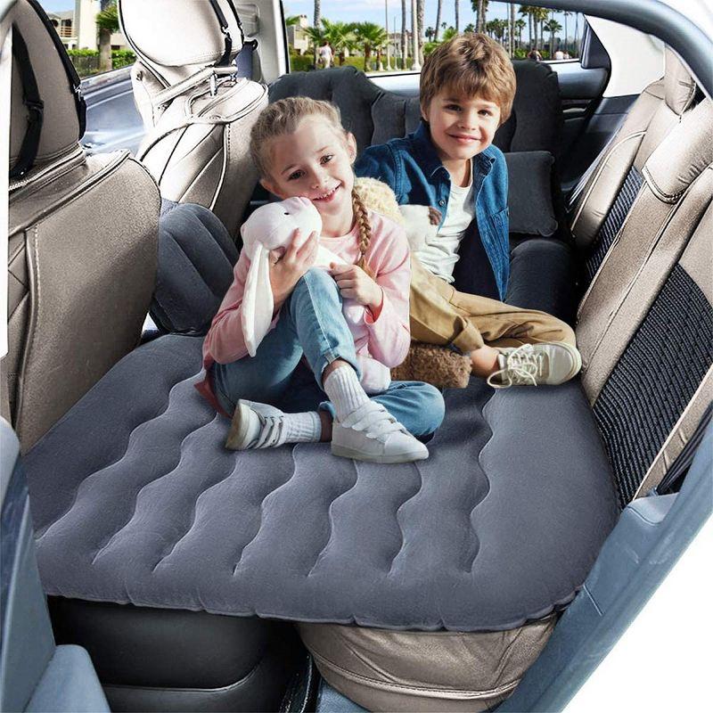 Zone Tech Car Travel Inflatable Air Mattress for the Back Seat With Pump Long Blow Up Camping Bed  Universal For Car ,SUV or Truck