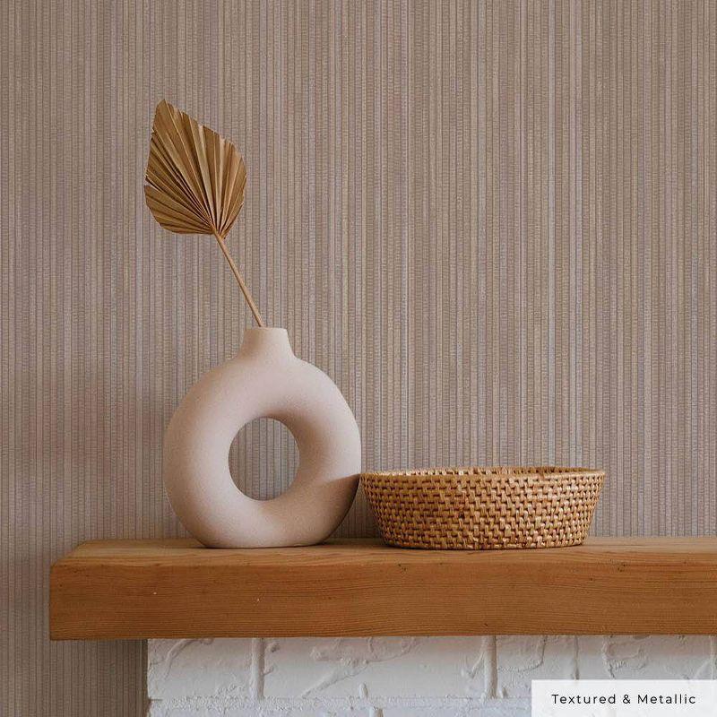 Tempaper & Co. 28 sq ft Faux Horizontal Grasscloth Removable Peel and Stick Wallpaper Textured Neutral : Vinyl, Self-Adhesive
