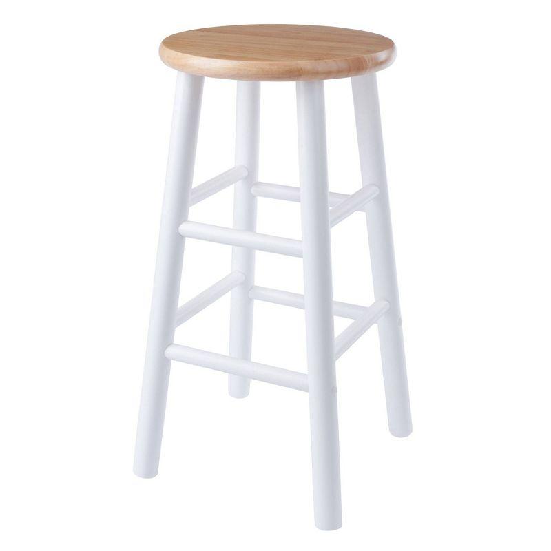 Winsome Huxton Natural & White Solid Wood Counter Stools, Set of 2